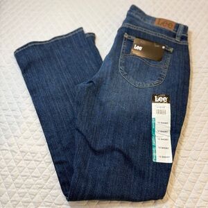 NWT 12 Short Lee Dark Blue Flare Jeans